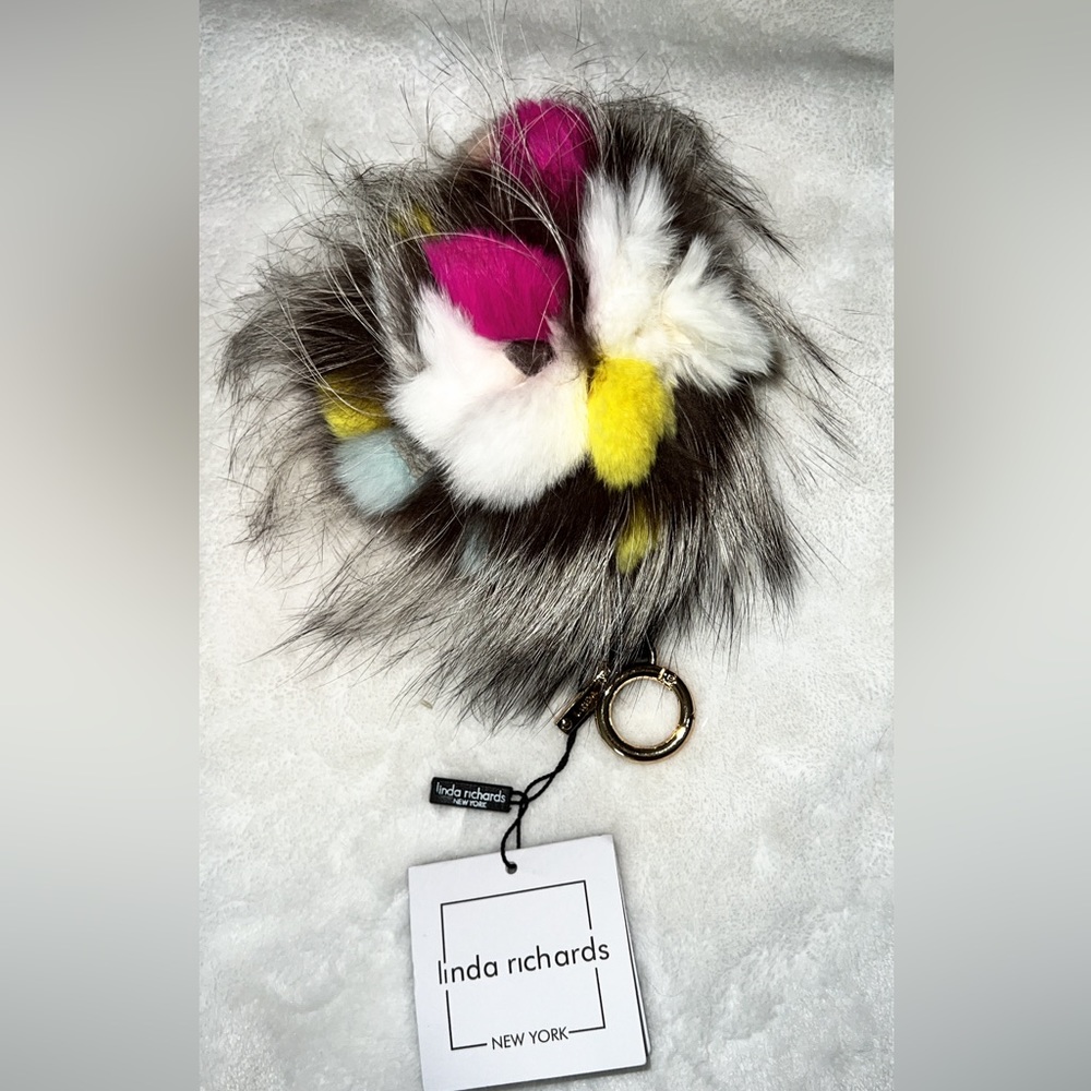 Brand new Linda Richards Multi Colored Rex rabbit /fox, keychain - Picture 4 of 4